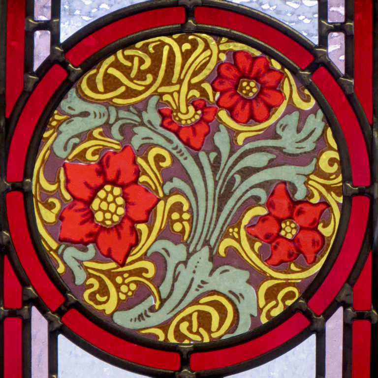 Intricate Art Deco Stained Glass Panels - From Period Home Style