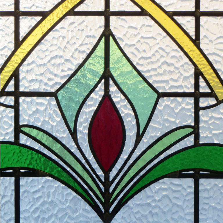 Art Deco 1930s Stained Glass Panel - From Period Home Style