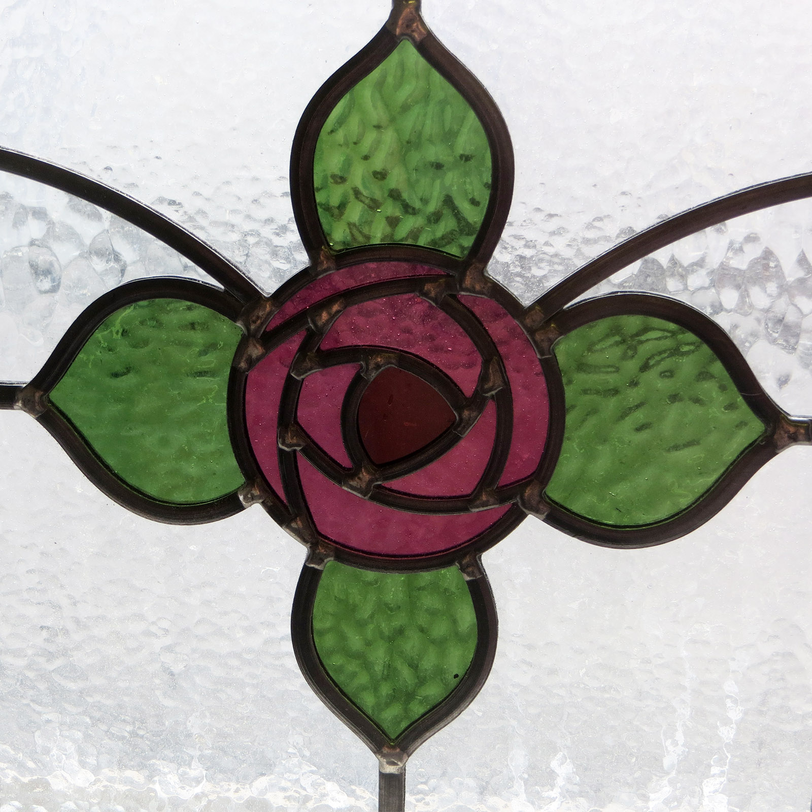 Mackintosh Rose Stained Glass Panel From Period Home Style