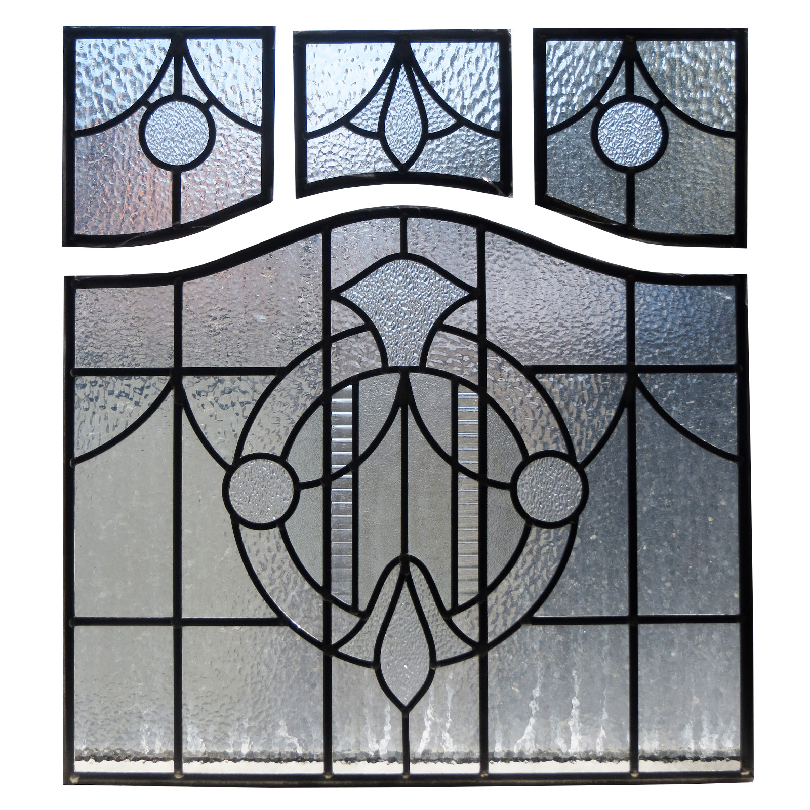 1930s Art Deco Stained Glass Panels From Period Home Style