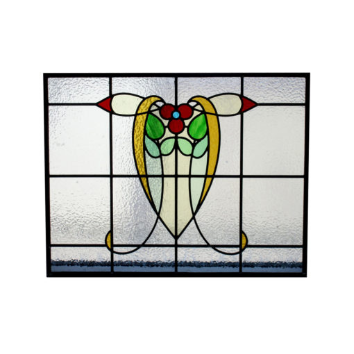 Art Nouveau 1930s Stained Glass Panel