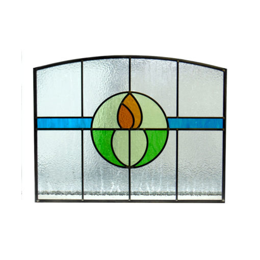 1930s Simple Deco Stained Glass Panel