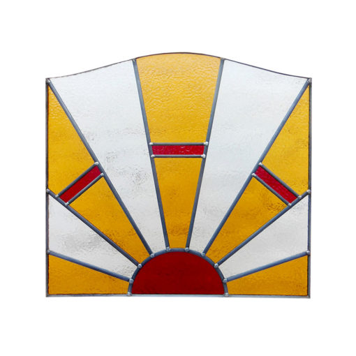 1930s Sunrise Stained Glass Panel