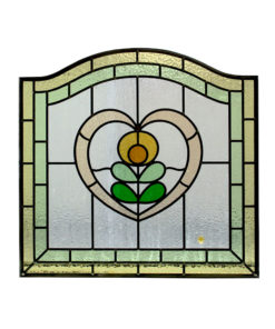 1930s Floral Heart Stained Glass Panel