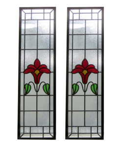 Traditional Art Nouveau Stained Glass Panels