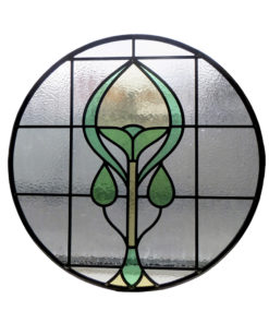 1930s Deco Stained Glass Panel