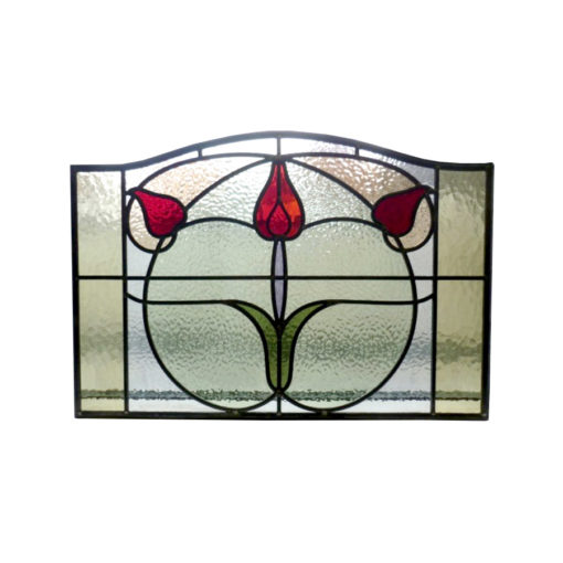 Floral Art Nouveau Stained Glass Panel