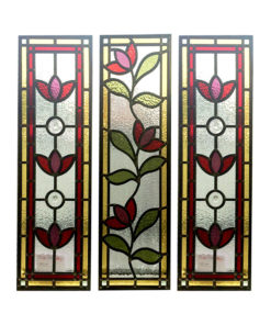 Floral Nouveau Stained Glass Panels