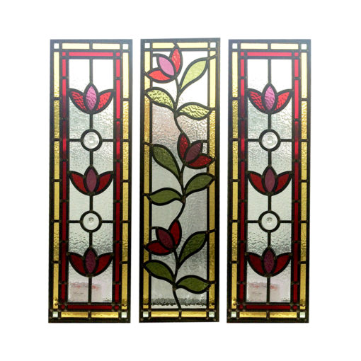 Floral Nouveau Stained Glass Panels