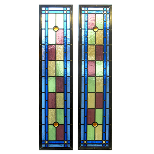 Detailed Edwardian Stained Glass Panels