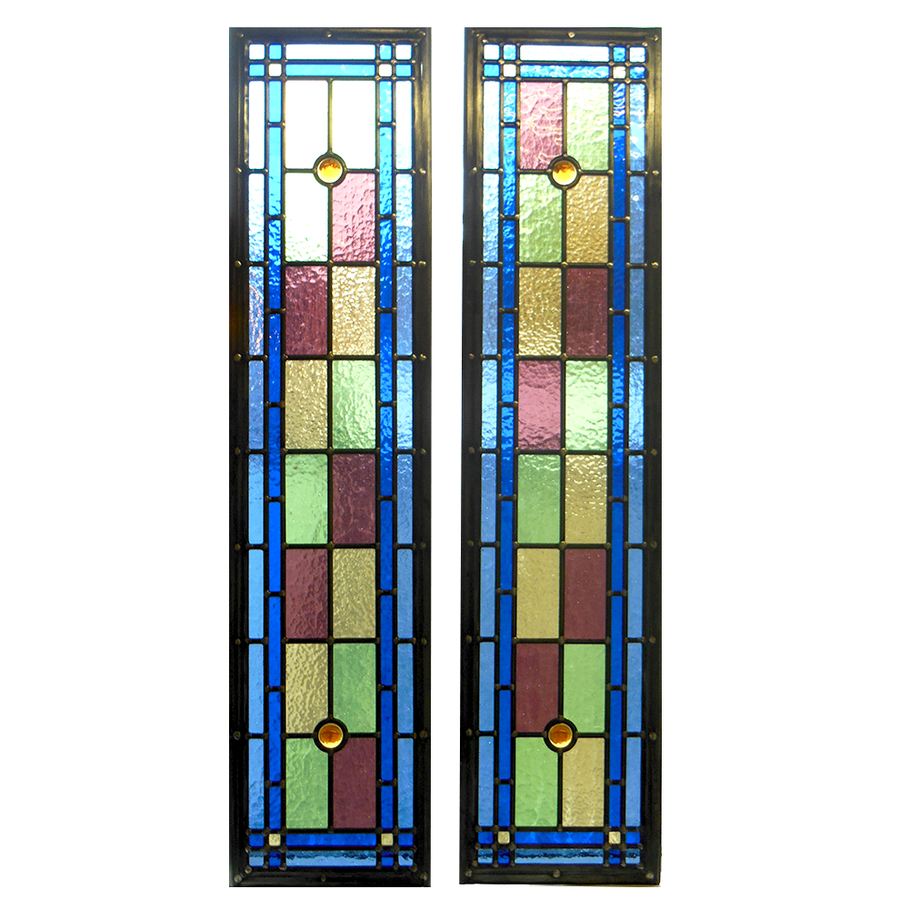 Detailed Edwardian Stained Glass Panels From Period Home Style