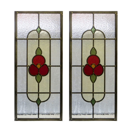 1930 Floral Stained Glass Panel