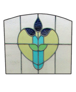 Floral Heart Stained Glass Panel
