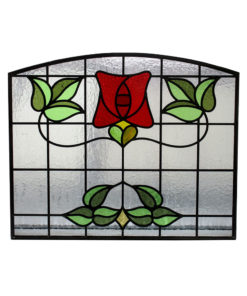 1930s Blooming Stained Glass Panel