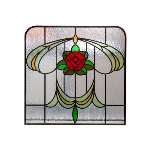 1930s Stained Glass Floral Panel