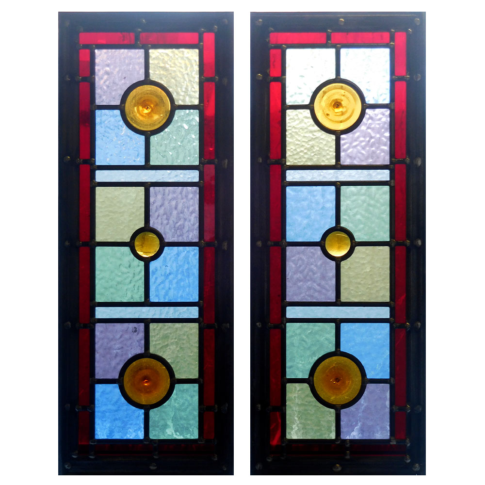 Set of 2 Napoleon III stained glass windows - Stained glasses