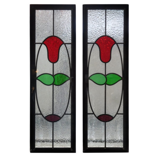 Simple 1930s Stained Glass Panels