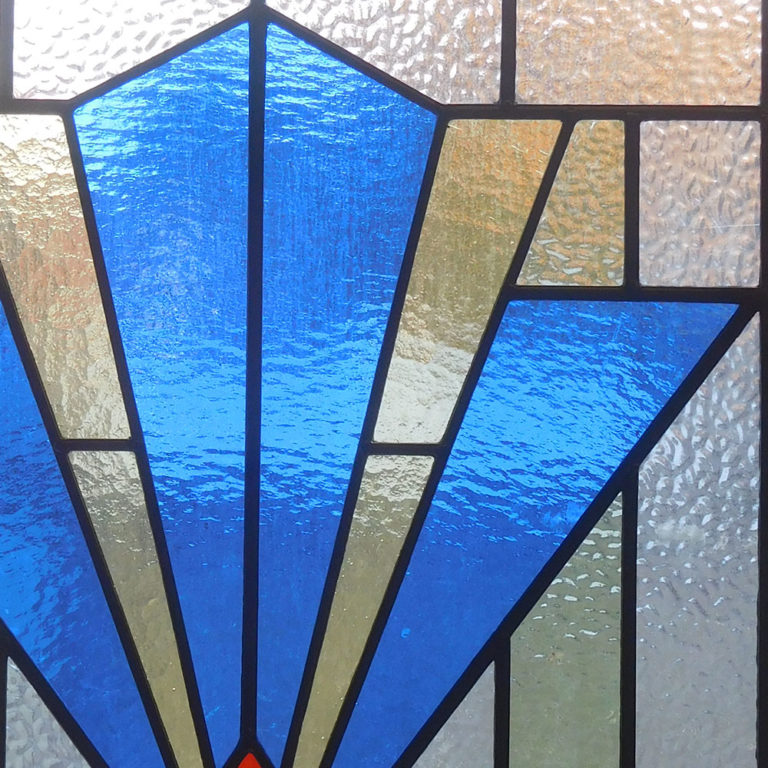 1930 Art Deco Stained Glass Panel - From Period Home Style