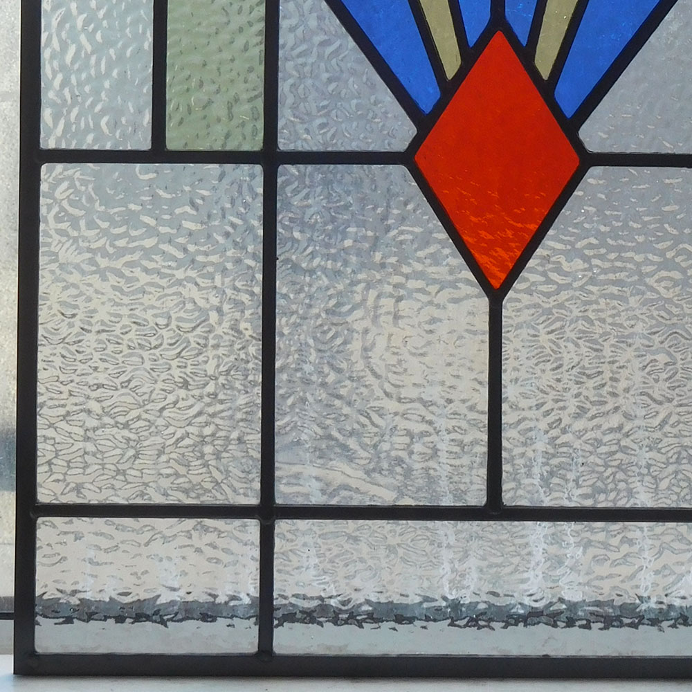 1930 Art Deco Stained Glass Panel From Period Home Style