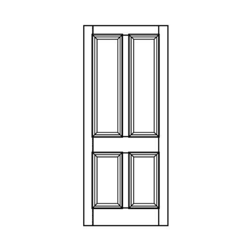 ND05 - Victorian To Edwardian Moulded 4 Panel Door (Hardwood/Softwood)