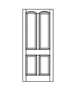 ND06 - Victorian To Edwardian Moulded Arched 4 Panel Door