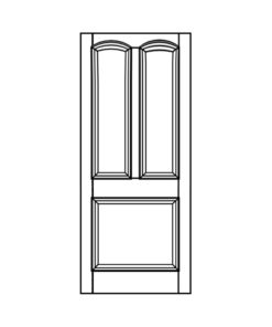 ND08 - Victorian To Edwardian Moulded Curved 3 Panel Door