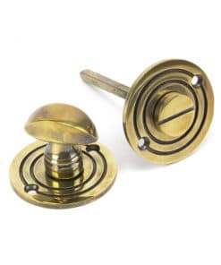 Aged Brass Round Bathroom Thumbturn