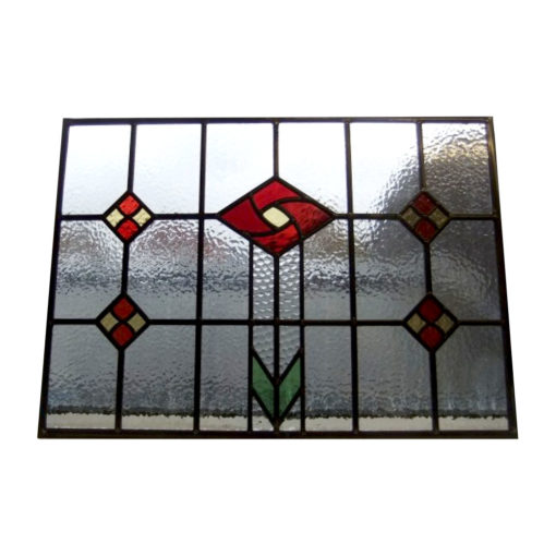 SG057 - 1930s Square Rose Stained Glass Design